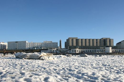 Verschneites Borkum-Panorama